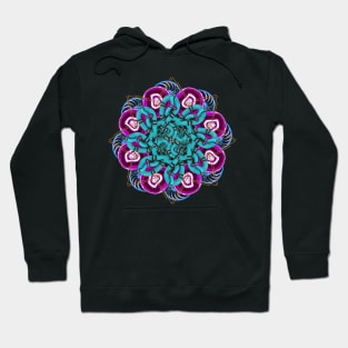 turquoise snakes mandala Hoodie